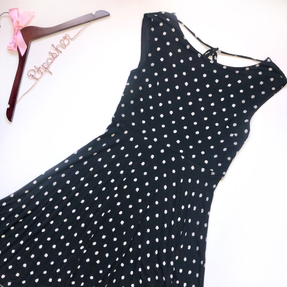 LOFT Polka Dot Fit & Flare Dress